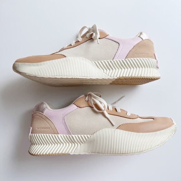 Sorel Pink Tan Leather Ona Blvd Waterproof Low Top Sneaker Size 11 - Picture 3 of 9